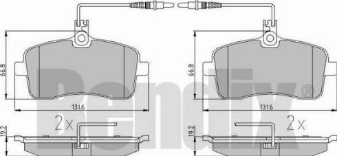 BENDIX 510249 - Комплект спирачно феродо, дискови спирачки vvparts.bg