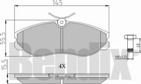 BENDIX 510257 - Комплект спирачно феродо, дискови спирачки vvparts.bg