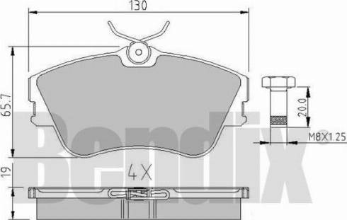 BENDIX 510264 - Комплект спирачно феродо, дискови спирачки vvparts.bg