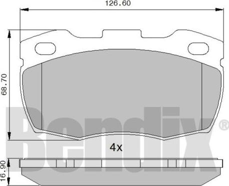 BENDIX 510260 - Комплект спирачно феродо, дискови спирачки vvparts.bg