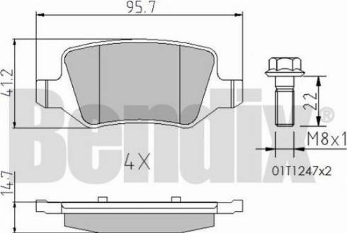 BENDIX 510209 - Комплект спирачно феродо, дискови спирачки vvparts.bg