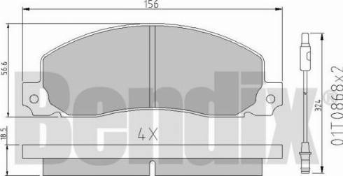 BENDIX 510203 - Комплект спирачно феродо, дискови спирачки vvparts.bg