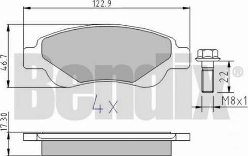 BENDIX 510215 - Комплект спирачно феродо, дискови спирачки vvparts.bg