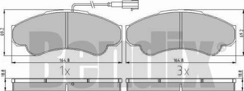 BENDIX 510212 - Комплект спирачно феродо, дискови спирачки vvparts.bg