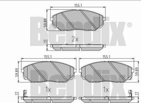 BENDIX 510217 - Комплект спирачно феродо, дискови спирачки vvparts.bg