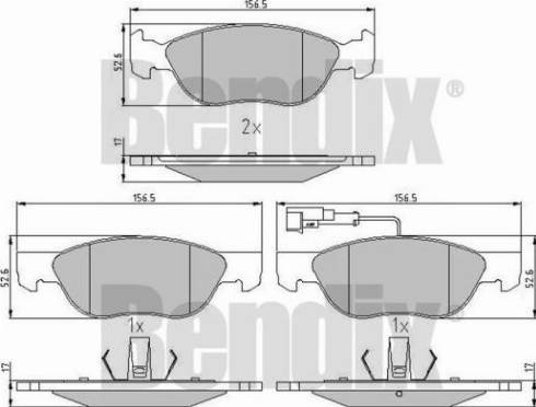 BENDIX 510287 - Комплект спирачно феродо, дискови спирачки vvparts.bg