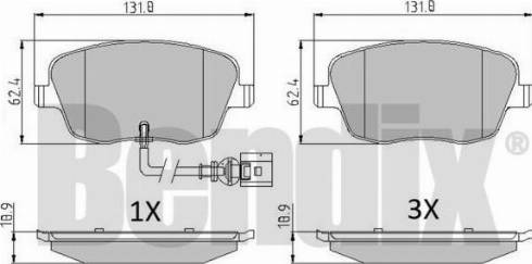 BENDIX 510234 - Комплект спирачно феродо, дискови спирачки vvparts.bg