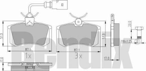 BENDIX 510226 - Комплект спирачно феродо, дискови спирачки vvparts.bg