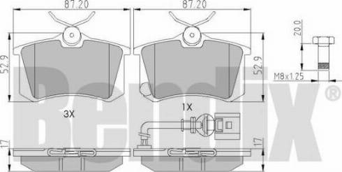 BENDIX 510227 - Комплект спирачно феродо, дискови спирачки vvparts.bg