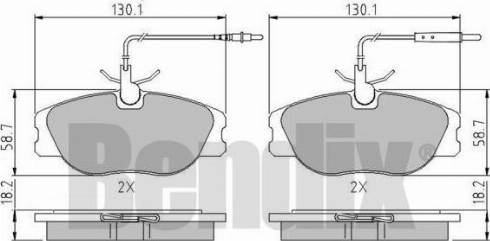 BENDIX 510274 - Комплект спирачно феродо, дискови спирачки vvparts.bg