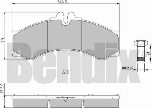 BENDIX 510271 - Комплект спирачно феродо, дискови спирачки vvparts.bg