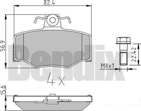 BENDIX 510277 - Комплект спирачно феродо, дискови спирачки vvparts.bg