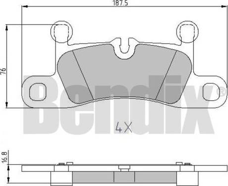 BENDIX 510798 - Комплект спирачно феродо, дискови спирачки vvparts.bg