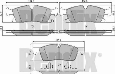 BENDIX 510793 - Комплект спирачно феродо, дискови спирачки vvparts.bg