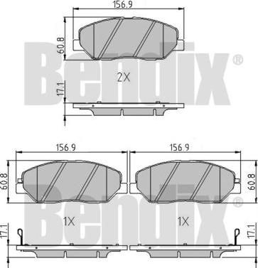 BENDIX 510746 - Комплект спирачно феродо, дискови спирачки vvparts.bg