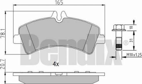 BENDIX 510741 - Комплект спирачно феродо, дискови спирачки vvparts.bg