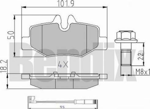 BENDIX 510742 - Комплект спирачно феродо, дискови спирачки vvparts.bg