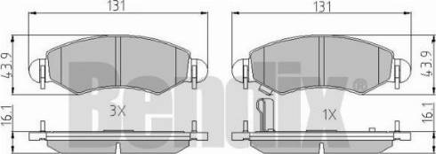 BENDIX 510750 - Комплект спирачно феродо, дискови спирачки vvparts.bg