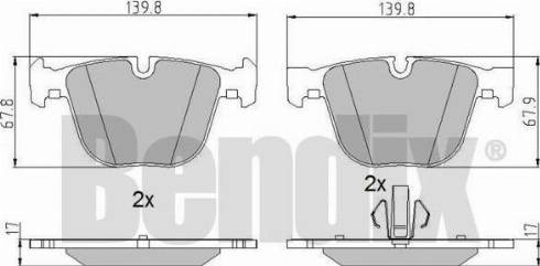 BENDIX 510753 - Комплект спирачно феродо, дискови спирачки vvparts.bg