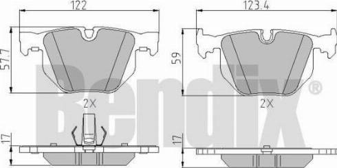 BENDIX 510752 - Комплект спирачно феродо, дискови спирачки vvparts.bg