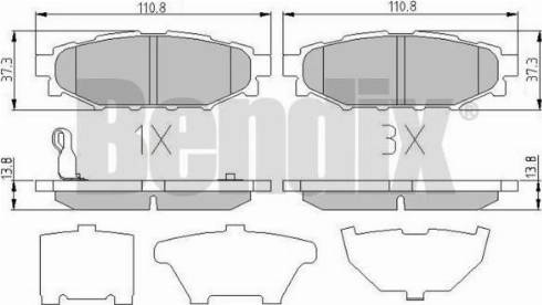 BENDIX 510709 - Комплект спирачно феродо, дискови спирачки vvparts.bg