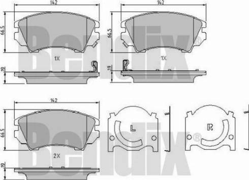 BENDIX 510704 - Комплект спирачно феродо, дискови спирачки vvparts.bg