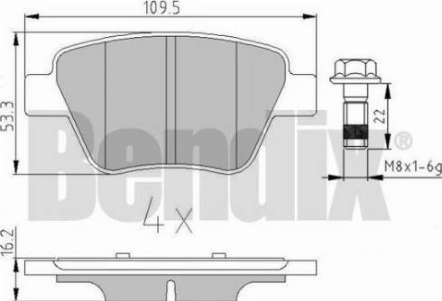 BENDIX 510719 - Комплект спирачно феродо, дискови спирачки vvparts.bg