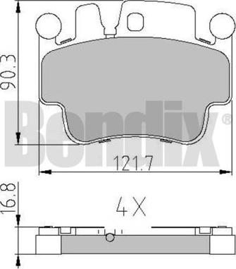 BENDIX 510710 - Комплект спирачно феродо, дискови спирачки vvparts.bg