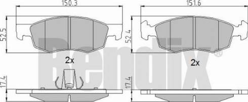 BENDIX 510718 - Комплект спирачно феродо, дискови спирачки vvparts.bg