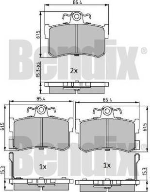 BENDIX 510713 - Комплект спирачно феродо, дискови спирачки vvparts.bg