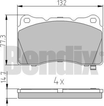 BENDIX 510783 - Комплект спирачно феродо, дискови спирачки vvparts.bg