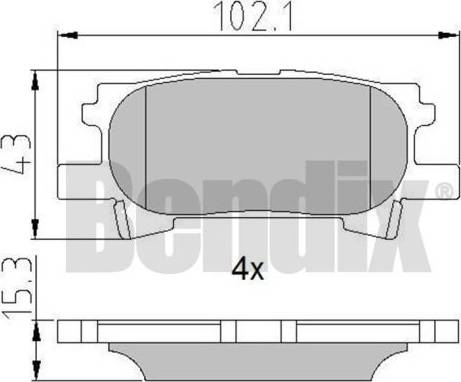 BENDIX 510734 - Комплект спирачно феродо, дискови спирачки vvparts.bg