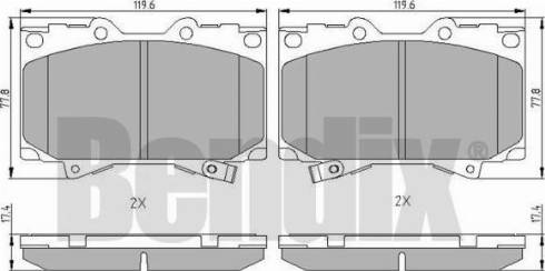 BENDIX 510735 - Комплект спирачно феродо, дискови спирачки vvparts.bg