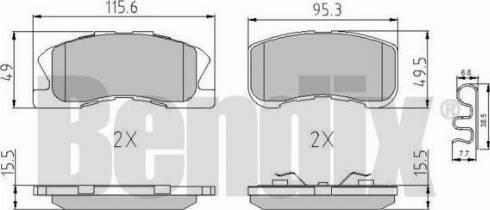 BENDIX 510721 - Комплект спирачно феродо, дискови спирачки vvparts.bg