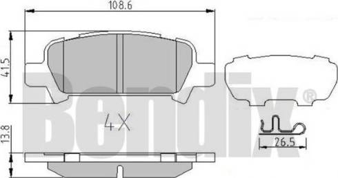 BENDIX 510779 - Комплект спирачно феродо, дискови спирачки vvparts.bg