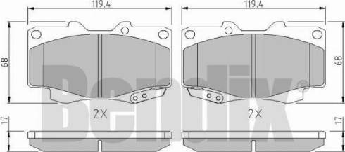 BENDIX 510774 - Комплект спирачно феродо, дискови спирачки vvparts.bg