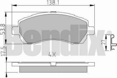 BENDIX 510777 - Комплект спирачно феродо, дискови спирачки vvparts.bg