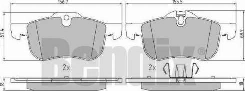 BENDIX 511044 - Комплект спирачно феродо, дискови спирачки vvparts.bg