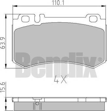 BENDIX 511047 - Комплект спирачно феродо, дискови спирачки vvparts.bg