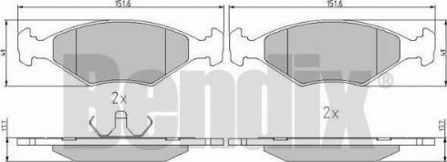 BENDIX 511000 - Комплект спирачно феродо, дискови спирачки vvparts.bg