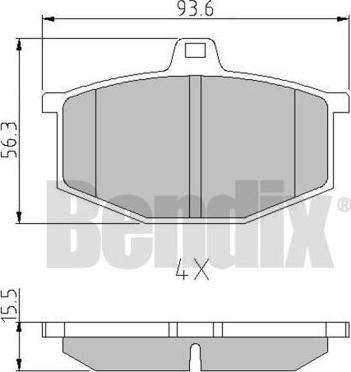 BENDIX 511007 - Комплект спирачно феродо, дискови спирачки vvparts.bg