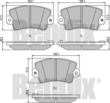 BENDIX 511010 - Комплект спирачно феродо, дискови спирачки vvparts.bg