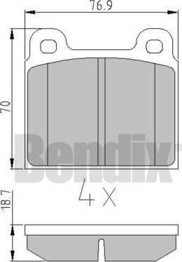 BENDIX 511018 - Комплект спирачно феродо, дискови спирачки vvparts.bg