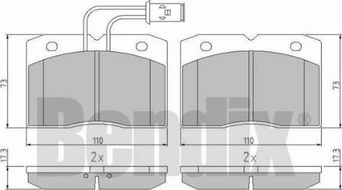 BENDIX 511030 - Комплект спирачно феродо, дискови спирачки vvparts.bg