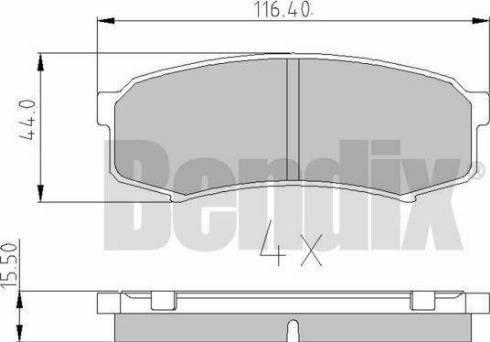 BENDIX 511032 - Комплект спирачно феродо, дискови спирачки vvparts.bg