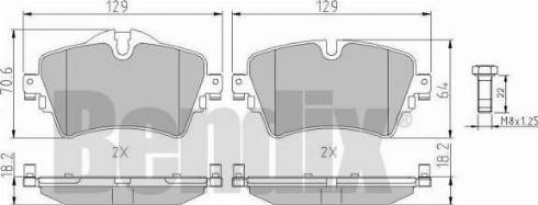 BENDIX 511196 - Комплект спирачно феродо, дискови спирачки vvparts.bg