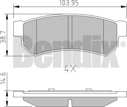 BENDIX 511160 - Комплект спирачно феродо, дискови спирачки vvparts.bg