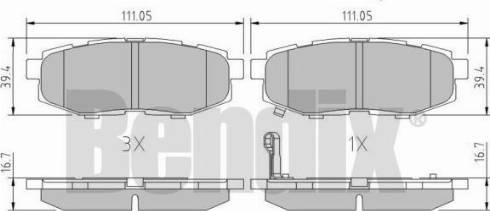 BENDIX 511162 - Комплект спирачно феродо, дискови спирачки vvparts.bg