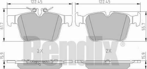 BENDIX 511189 - Комплект спирачно феродо, дискови спирачки vvparts.bg