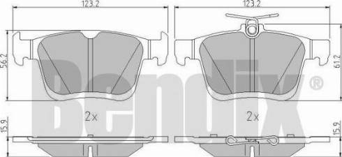 BENDIX 511182 - Комплект спирачно феродо, дискови спирачки vvparts.bg